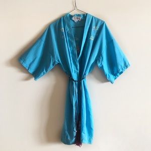 Vintage Health Embroidered Yellow Oriental Embroidered Dragon Robe